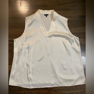 Talbots 100% Silk Ivory Blouse Size 18w just picked up from dry cleaners